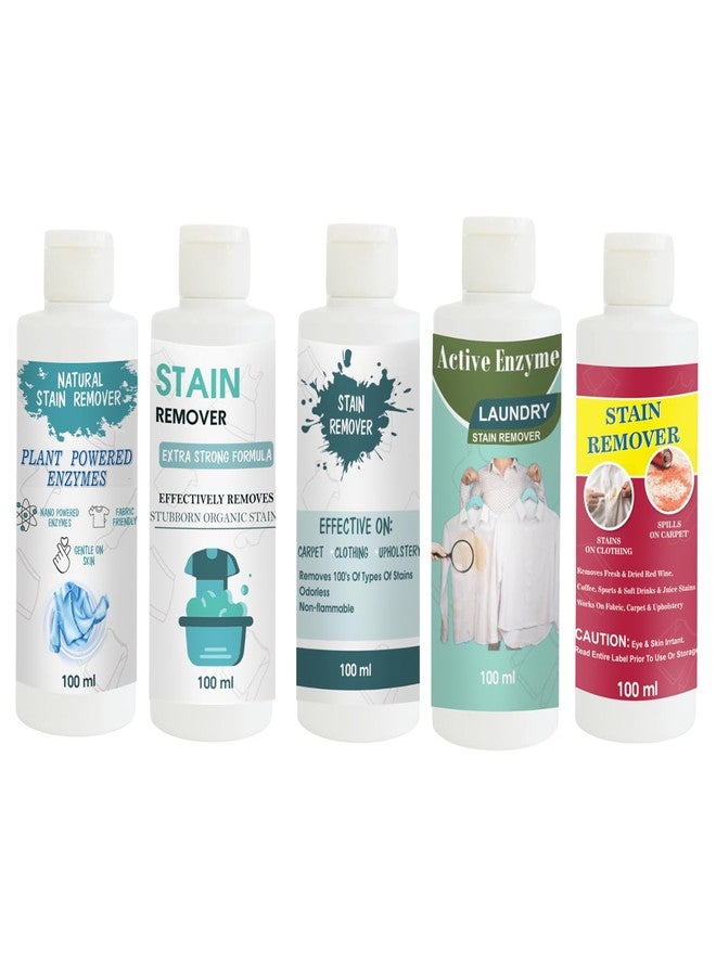 TOOVUS Stain Remover Combo Pack of Shirt, Doll, Sky, Pista and Red Stain Remover | Multi-Surface Cleaning Solution for Clothes, Fabrics, Upholstery (100 g Each) - Image 1